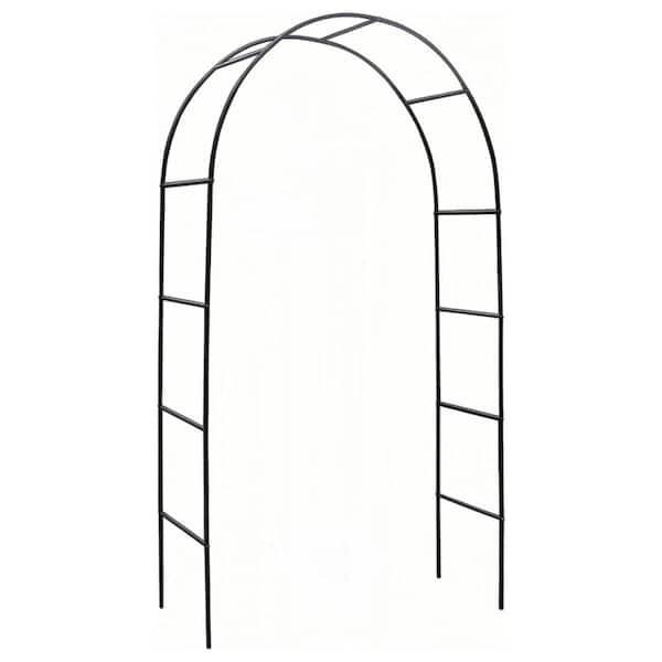 94 in H x 55 in W Outdoor Flower Garden Arch, Sturdy Steel Arbor for Climbing Plants,  Black