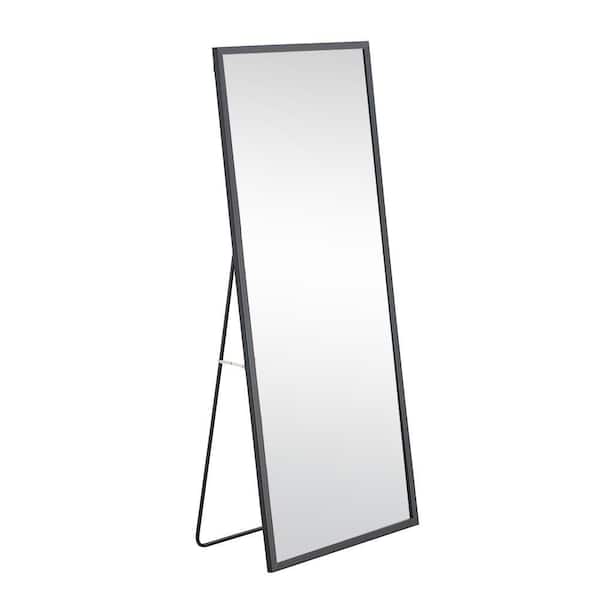 Unbranded Black 31.5 in. W x 71 in. H Rectangular Wood Framed Full-Length Mirror