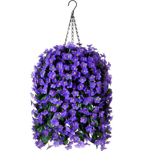 7.5 in. Purple Faux Silk Hang Orchid Vine Artificial Flowers