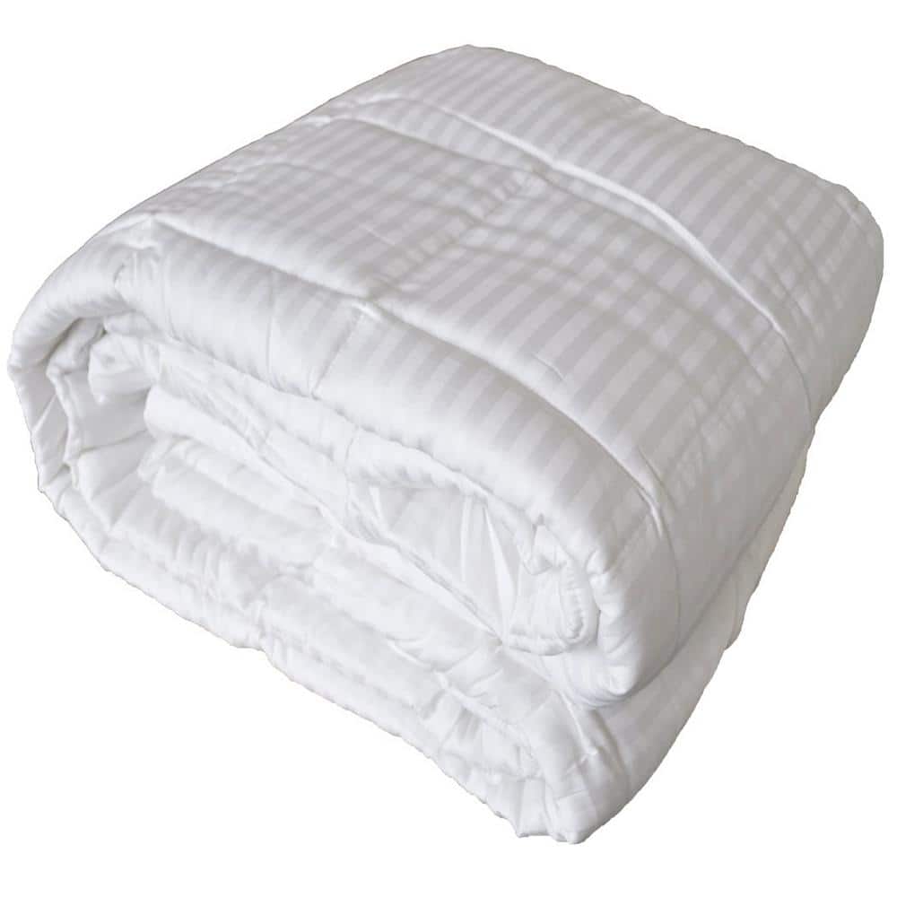 White Cotton Blend Queen Reversible Comforter