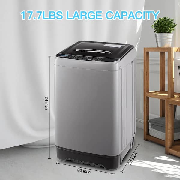 1.39 cu.ft. Top Load Washer in Gray with 17.8 lbs Large Capacity, 8 Water  Level and Max Spin Speed 1000 RPM