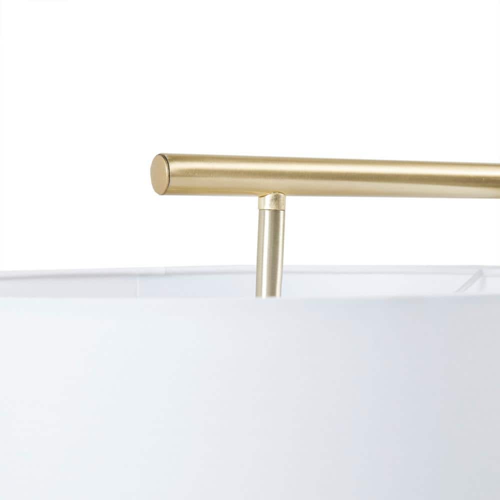Gold Angular Arched Steel Floor Lamp with Drum Shade