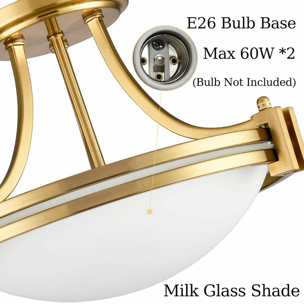Modern Gold Frosted Glass Bowl Ceiling Light Fixture