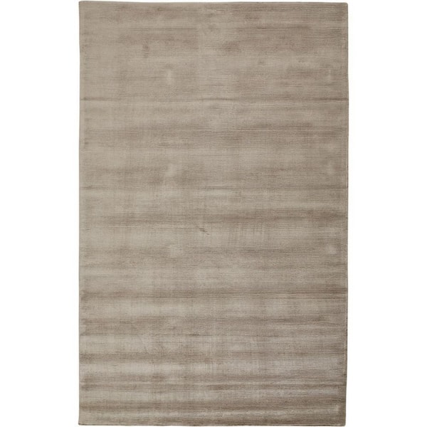 4 ft. x 6 ft. Tan, Ivory Solid Color Area Rug