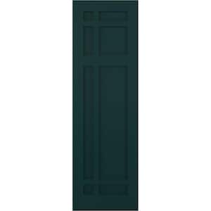 12 in. x 25 in. Flat Panel True Fit PVC San Juan Capistrano Mission Style Fixed Mount Shutters Pair in Thermal Green