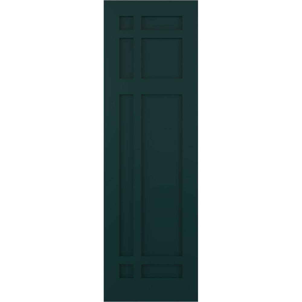 12 in. x 48 in. Flat Panel True Fit PVC San Juan Capistrano Mission Style Fixed Mount Shutters Pair in Thermal Green price history on PriceWatchPro