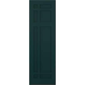 12 in. x 62 in. Flat Panel True Fit PVC San Juan Capistrano Mission Style Fixed Mount Shutters Pair in Thermal Green