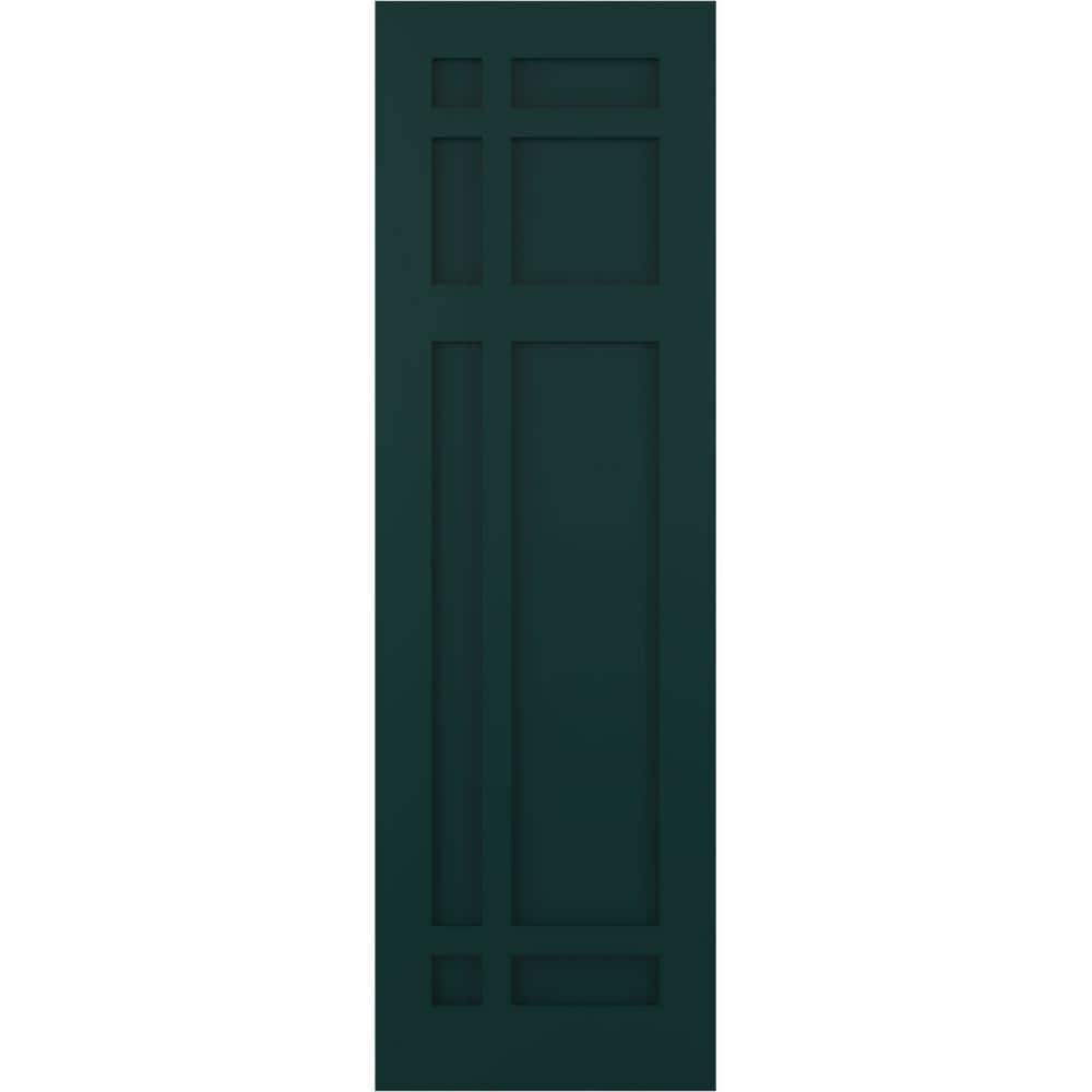18 in. x 33 in. Flat Panel True Fit PVC San Juan Capistrano Mission Style Fixed Mount Shutters Pair in Thermal Green price history on PriceWatchPro