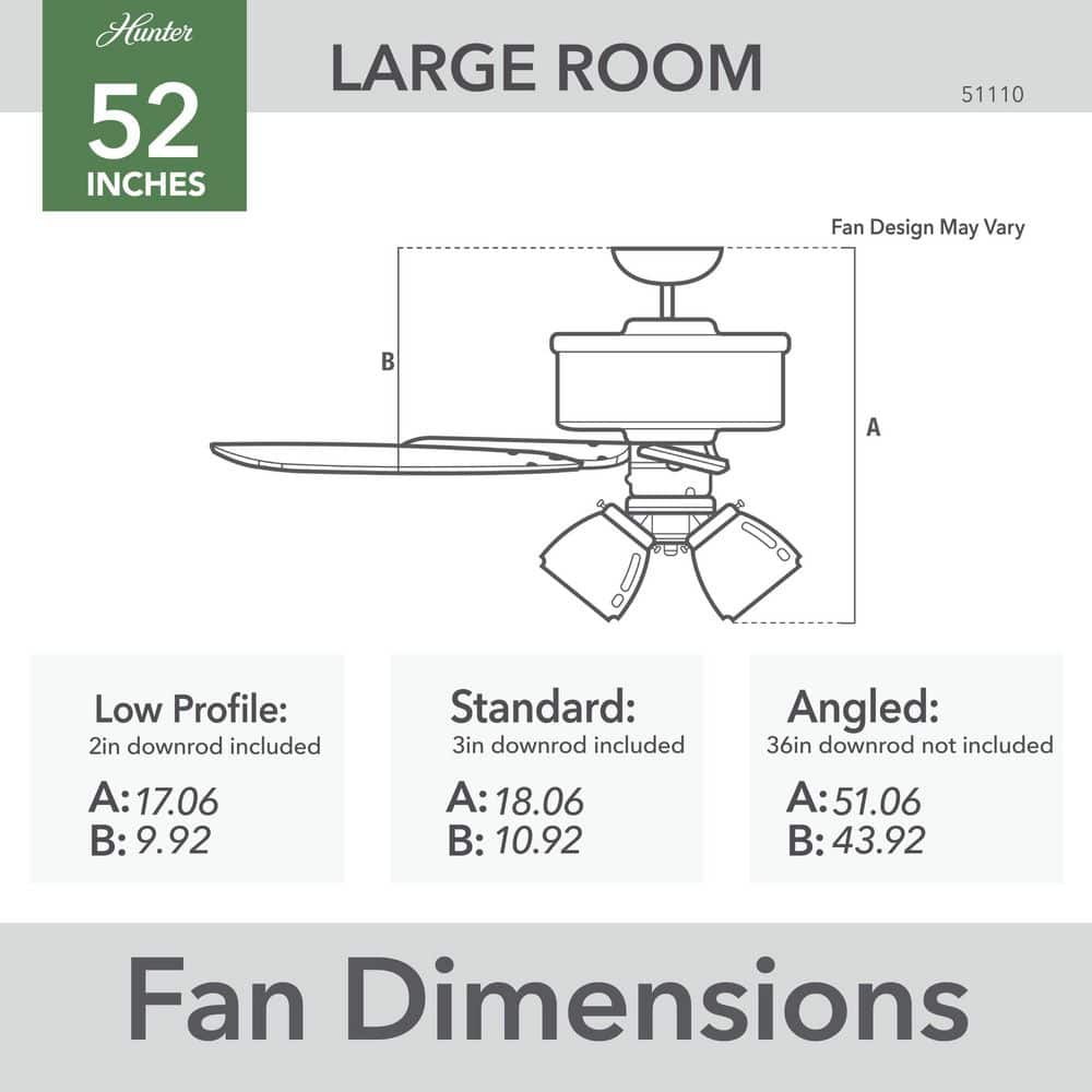 Matte Silver 52" Ceiling Fan with LED Light Kit and Reversible Blades