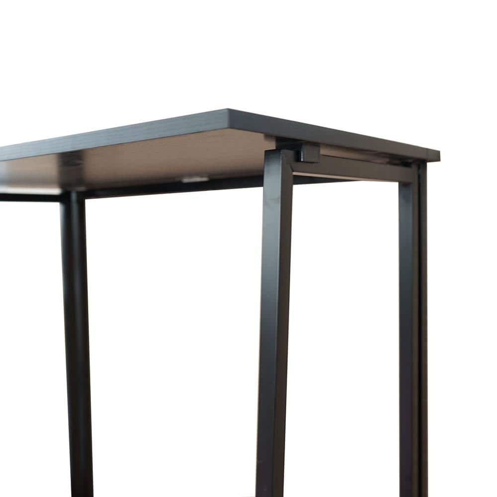 Black Wood Foldable Rectangular Computer Desk