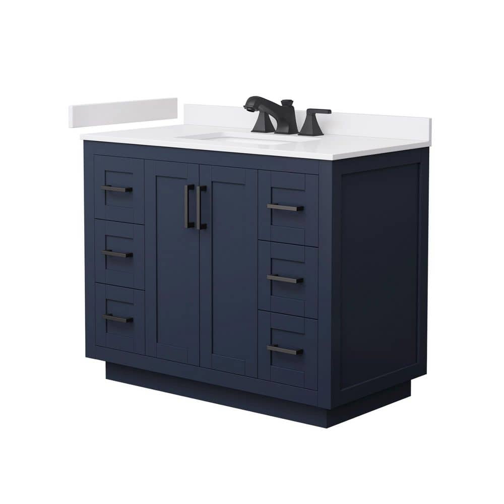 Miranda 42 in. Single Freestanding Dark Blue Bath Vanity with White Cultured Marble Top Assembled price history on PriceWatchPro