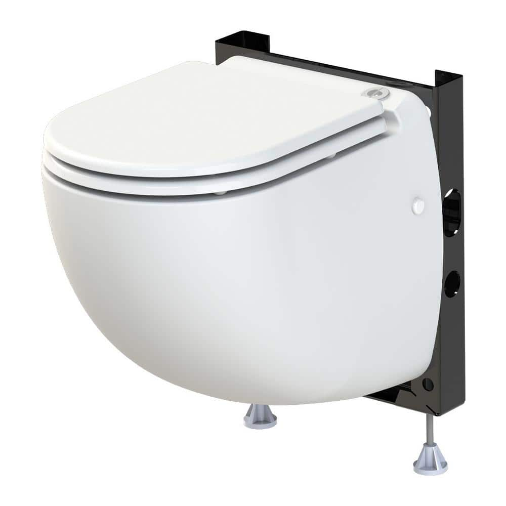 Superflo Wht-1 Square Elongated Wall Hung Toilet with Dual Flush, Compact Toilet(Water Tank Not Included) Finish: White