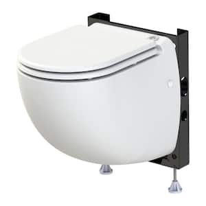 Sanicompact Comfort Wall-hung 1-piece 1. 28/1 GPF Dual Flush Elongated Toilet in White with Carrier - Seat Included