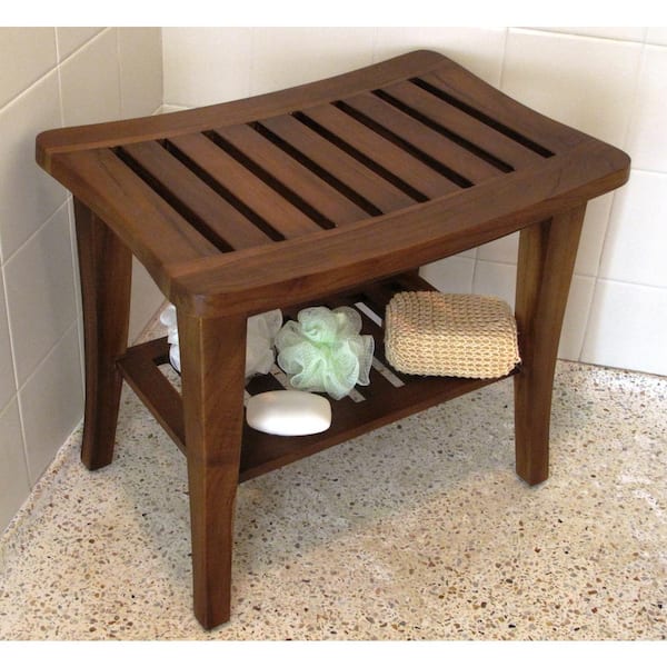 Genuine Teak Spa Or Shower Seat 5323, Teak Shower Chair With Arms