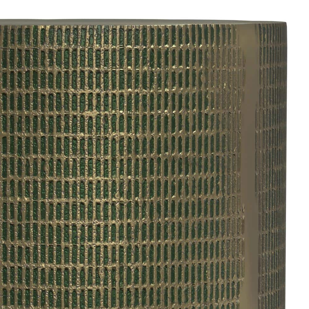 Jalen Light Green Patina Cast Aluminum Round Side Table