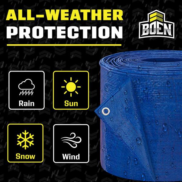 BOEN 20 ft. W x 25 ft. L All Purpose Blue Tarp BT-2025 - The Home