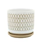 Flora Bunda 6 in. and 4.75 in. Ivory White Small Moon Phase Ceramic ...