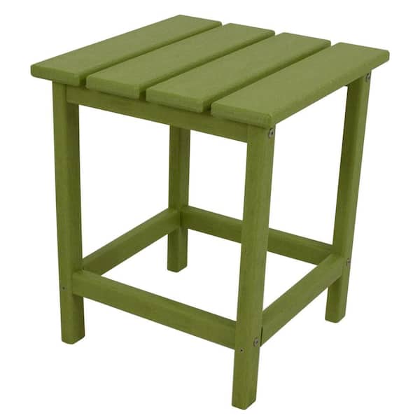 POLYWOOD Long Island 18 in. Lime Patio Side Table