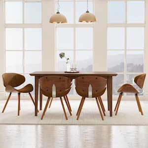 Marana Vegan Faux Leather Mid Century Modern Dining Chair in Deep Tan