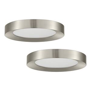 13 in. Brushed Nickel Selectable LED Flush Mount (2-Pack)