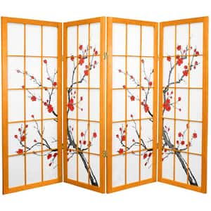 4 ft. Honey 4-Panel Room Divider