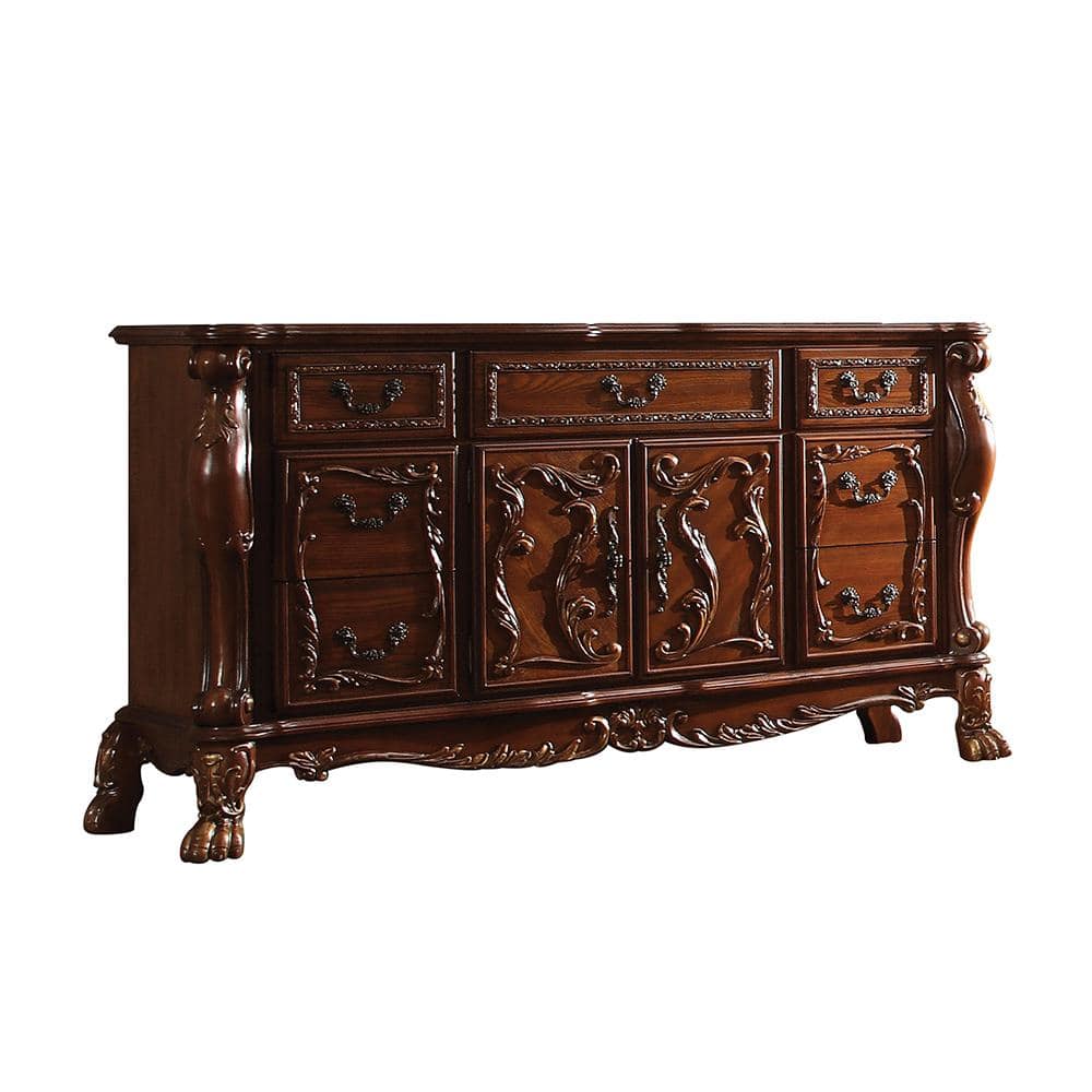 Cherry Oak 7-Drawer Dresser with Felt-Lined Drawers