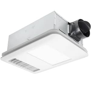 Radiance Series 80 CFM Ceiling Bathroom Exhaust Fan with Edge-Lit Dimmable LED Light and 1300-Watt Heater