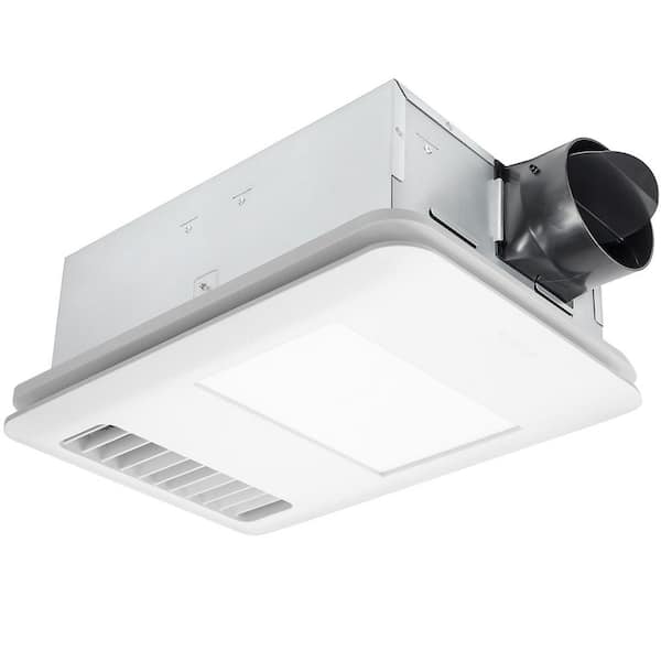 Delta Breez Radiance Series 80 CFM Ceiling Bathroom Exhaust Fan with Edge-Lit Dimmable LED Light and 1300-Watt Heater
