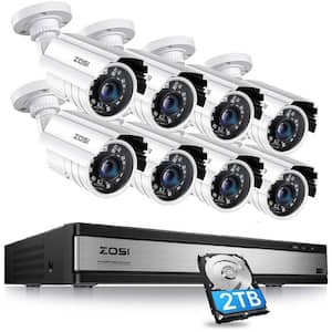 16-Channel 5MP-Lite 2TB DVR Security Camera System with 8X 1080p Wired Bullet Cameras