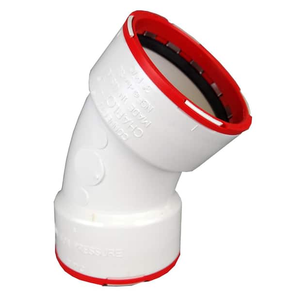 Charlotte Pipe 3 in. ConnecTite PVC DWV 45° Hub x Hub Elbow