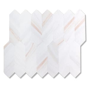 13-Sheets Hexagon Colorful White PVC Peel and Stick Backsplash Tiles for Kitchen (11.02 in. x 9.84 in. /10 sq. ft.)