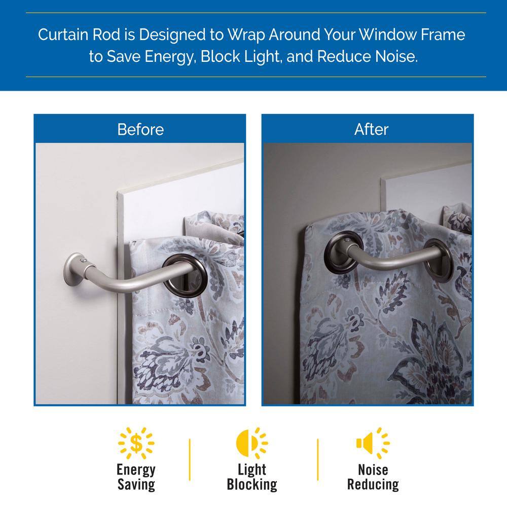 Sun Zero 48-86" Satin Silver Steel Blackout Curtain Rod