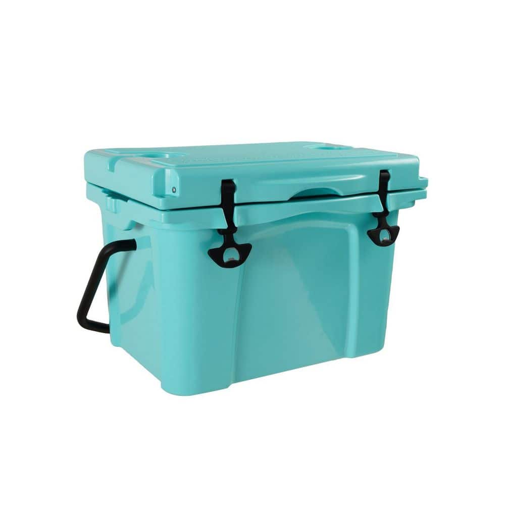 25 qt. Turquoise Insulated Portable Cooler with Bottle Opener, Cup Holder and Forming Ruler, Hard Cooler for Camping price history on PriceWatchPro