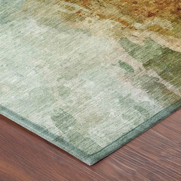 Chantille Machine Washable Indoor/Outdoor Abstract ACN2739 Aloe 8 ft. x 10 ft. Area Rug