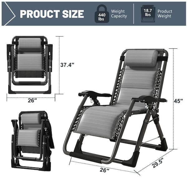 BOZTIY Zero Gravity Chair Steel Outdoor Lounge Chair Folding
