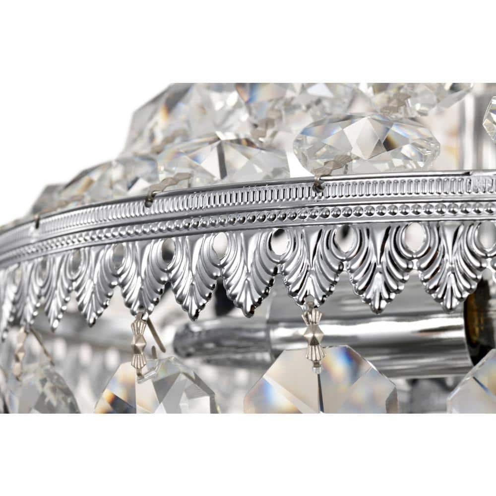 Empire Chrome Crystal 6-Light Candle Chandelier
