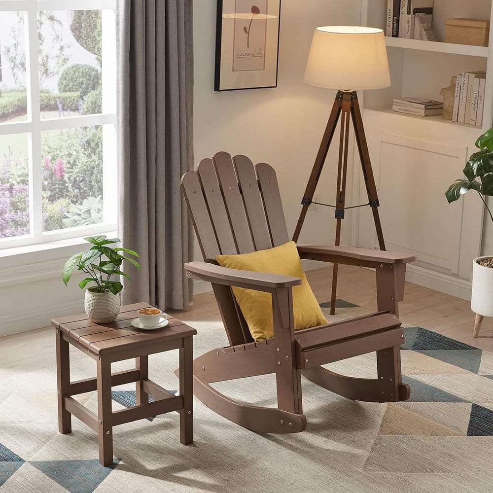 Brown Plastic Adirondack Patio Outdoor Rocking Chair with High Back price history on PriceWatchPro