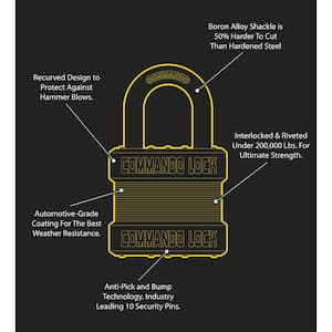 Heavy Duty Steel Keyed 1-3/4 in. Padlock W 1-1/8 in. Alloy Shackle Weatherproof Outdoor Durable (4-Pack)