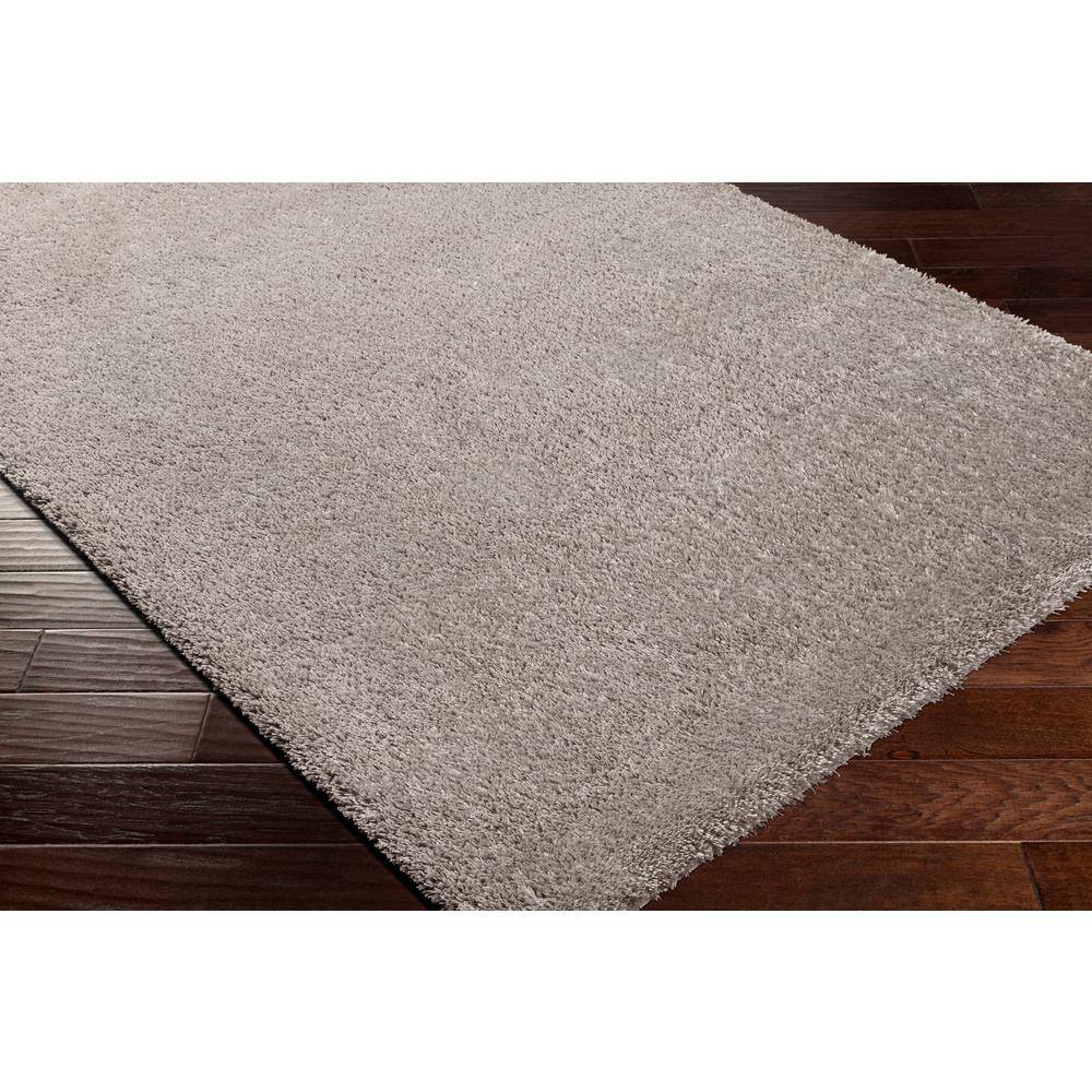 Gray Plush Tufted Handmade Synthetic Shag Area Rug 6'7" x 9'