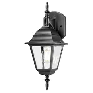 Builder's Choice Collection 1-Light Matte Black Outdoor Wall Lantern Sconce