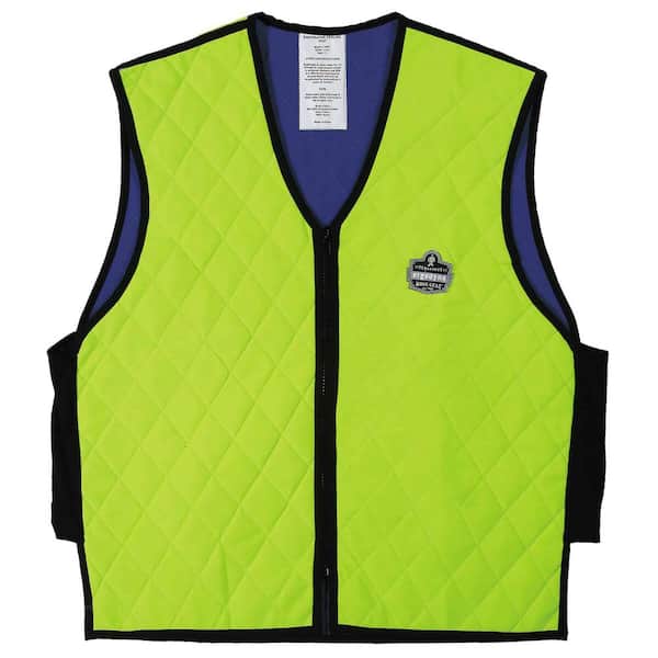 Ergodyne ChillIts 6665 Unisex XL Lime Evaporative Cooling Vest with Embedded Polymers, Zipper