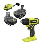 ONE+ 18V Lithium-Ion 4.0 Ah Compact Battery (2-Pack) and Charger Kit with FREE Cordless 3/8 in. Impact Wrench