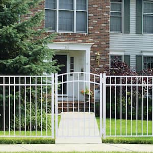 Natural Reflections Standard-Duty 4-1/2 ft. H x 6 ft. W White Aluminum Pre-Assembled Fence Panel