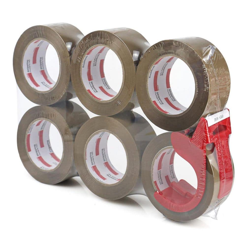80 lb. 1.88 in. x 110 yds. Brown Packing Tape with Dispenser Industrial Shipping Packaging Tape for Moving, Storage price history on PriceWatchPro