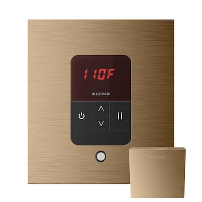 Basic Butler Steam Shower Control Package with Square iTempo Control and Steamhead in Brushed Bronze