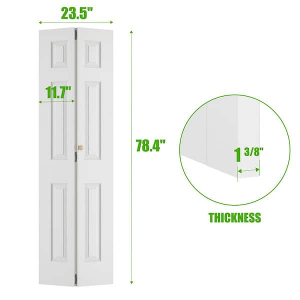 SOCBAZZAR 24 in. x 78.4 in. 3-Panel Hollow Core White Primed