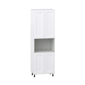 Wallace Painted Warm White Shaker Assembled Pantry Kitchen Micro Cabinet (30 in. W x 94.5 in. H x 24 in. D)