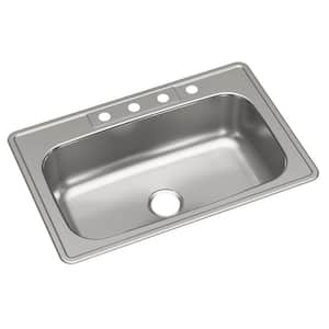 Dayton Elite 33 in. Stainless Steel Drop-in Single Bowl Elite Satin Kitchen Sink