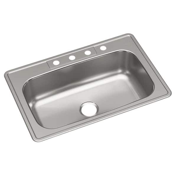 Elkay Dayton Elite 33 in. Stainless Steel Drop-in Single Bowl Elite Satin Kitchen Sink