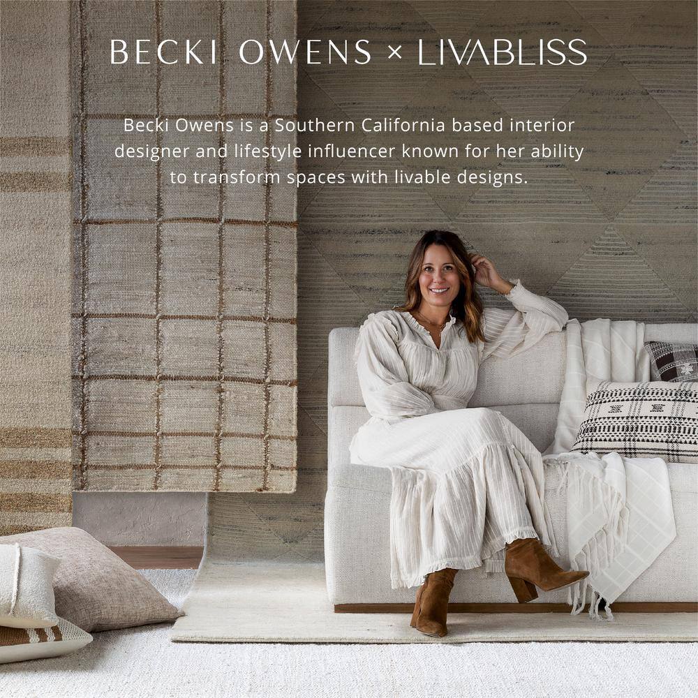 Brett 20" Cream and Light Brown Wool Blend Accent Pillow Set